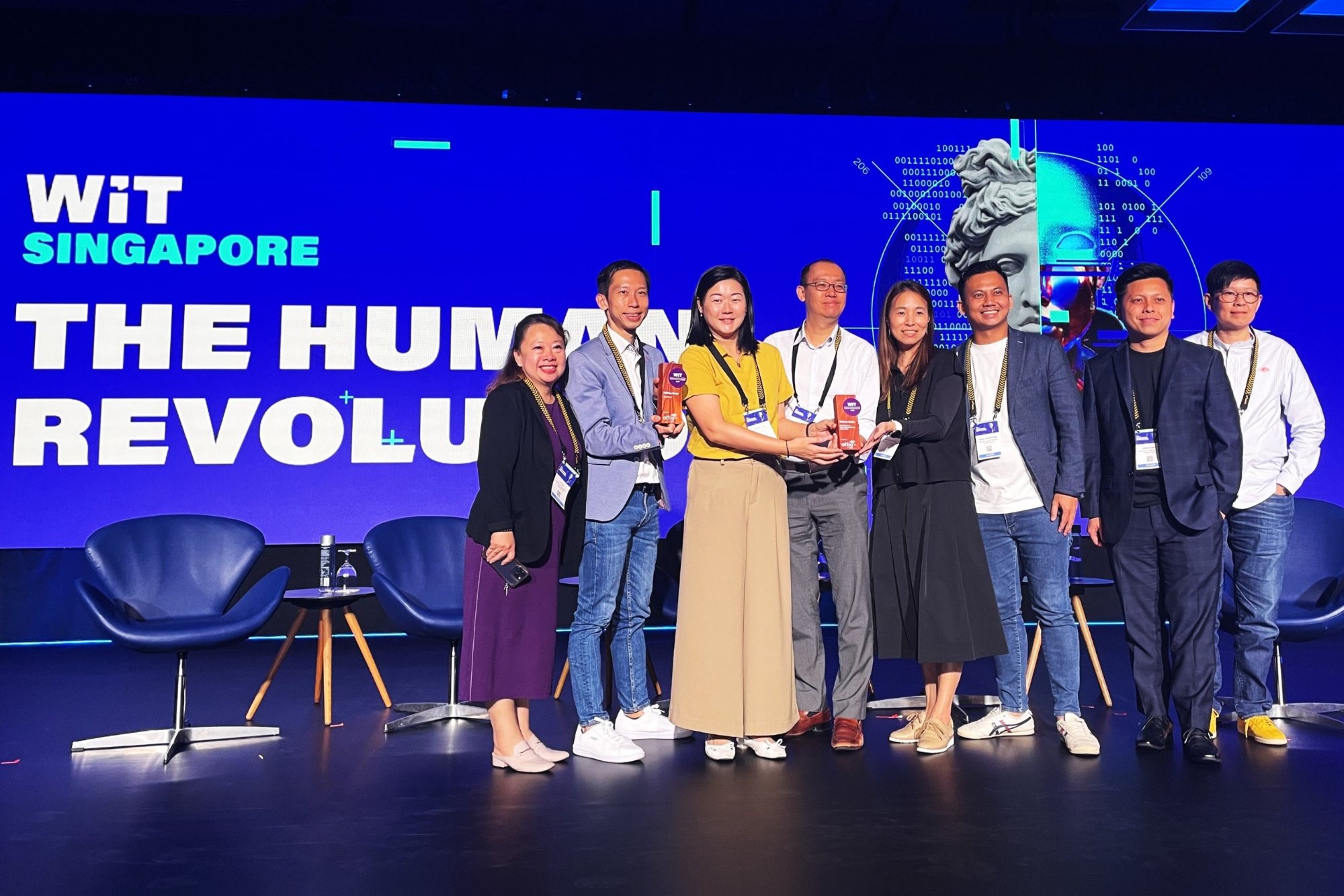 Travel Changemakers Award winners on stage with ATTIA at WiT Singapore
